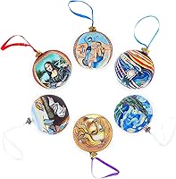 Vista 5 de 1487 Adorno de Navidad de Leonardo da Vinci "El hombre de Vitruvio" de cristal soplado de 4 pulgadas