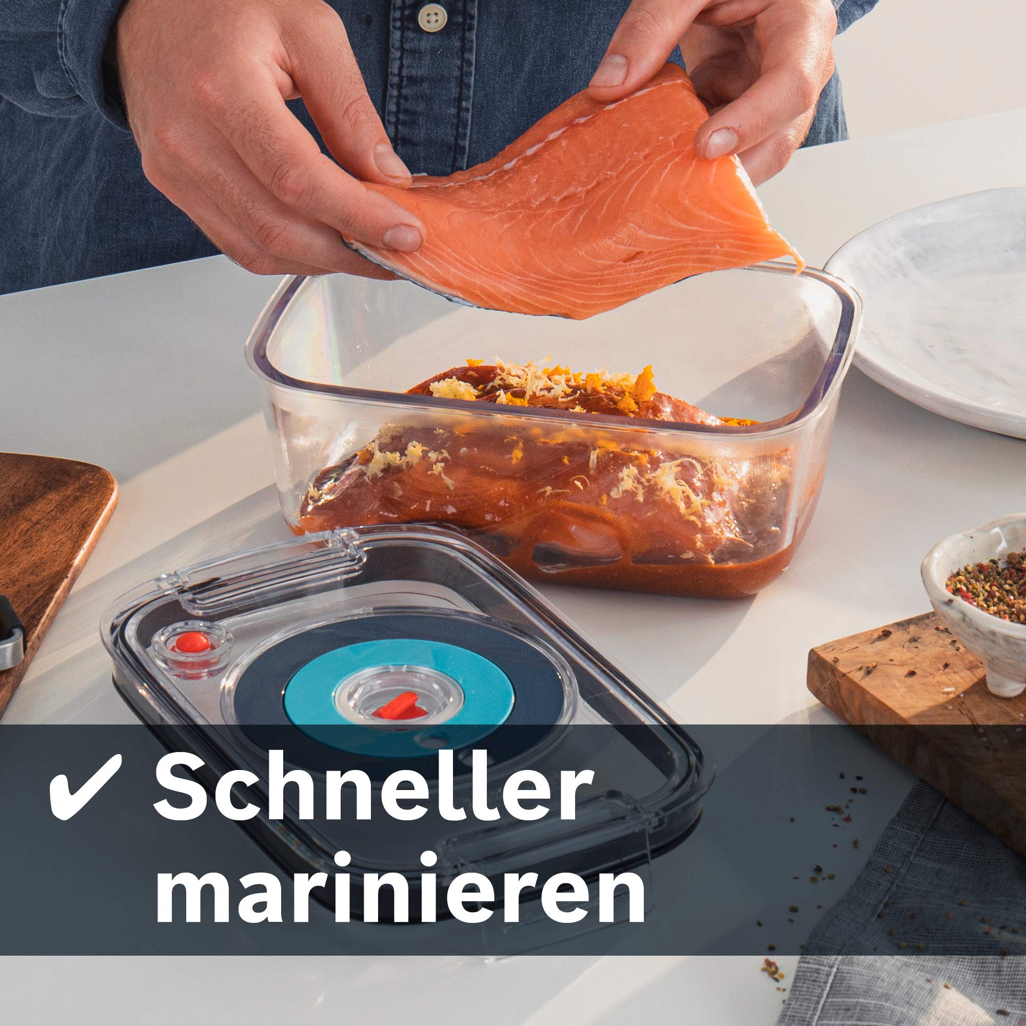 Bosch MSZV0FC3 próżniowe pojemniki na żywność o pojemności 0,9 l, 1,2 l i 1,7 l, tritan bez BPA, nadaje się do kuchenki mikrofalowej i mycia w zmywarce