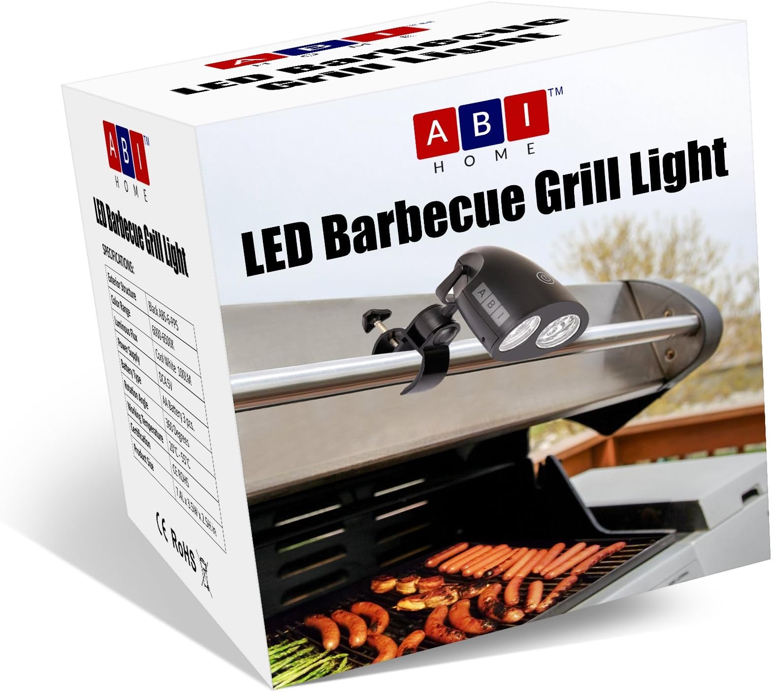 ABI Home Barbecue Grill Light - BBQ Grill Light 10 Super Bright LED Lights Adjustable to 3 Levels - 3 AA Batteries - Free Screwdriver - Heat Resistant Metal Clip - 360 Swivel Head | Buy Now!
