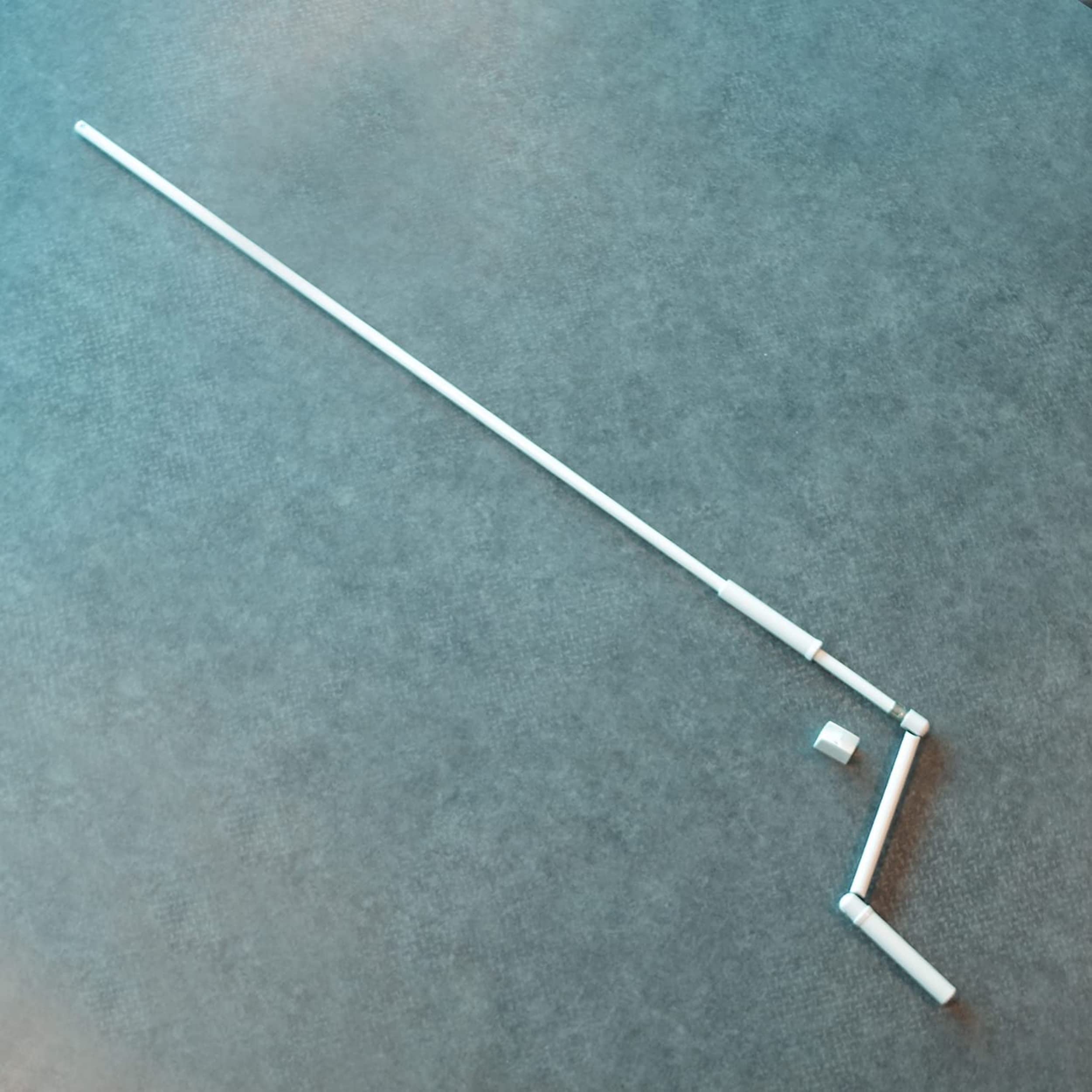 Kompletny zestaw korbowy do rolet E618D korby i uchwyt do rolet ręcznych i rolet - profil wahadłowy - Białe wykończenie - Długość 1300mm - francuska jakość