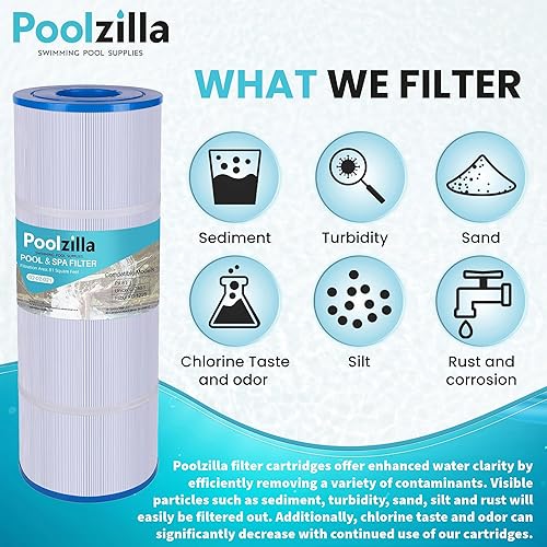 Miniatura 7 de Poolzilla Paquete de 4 cartuchos de filtro de piscina de repuesto para CX580XRE, Hayward C580E, PA81-PAK4, Unicel C-7483, Hayward SwimClear C3020,