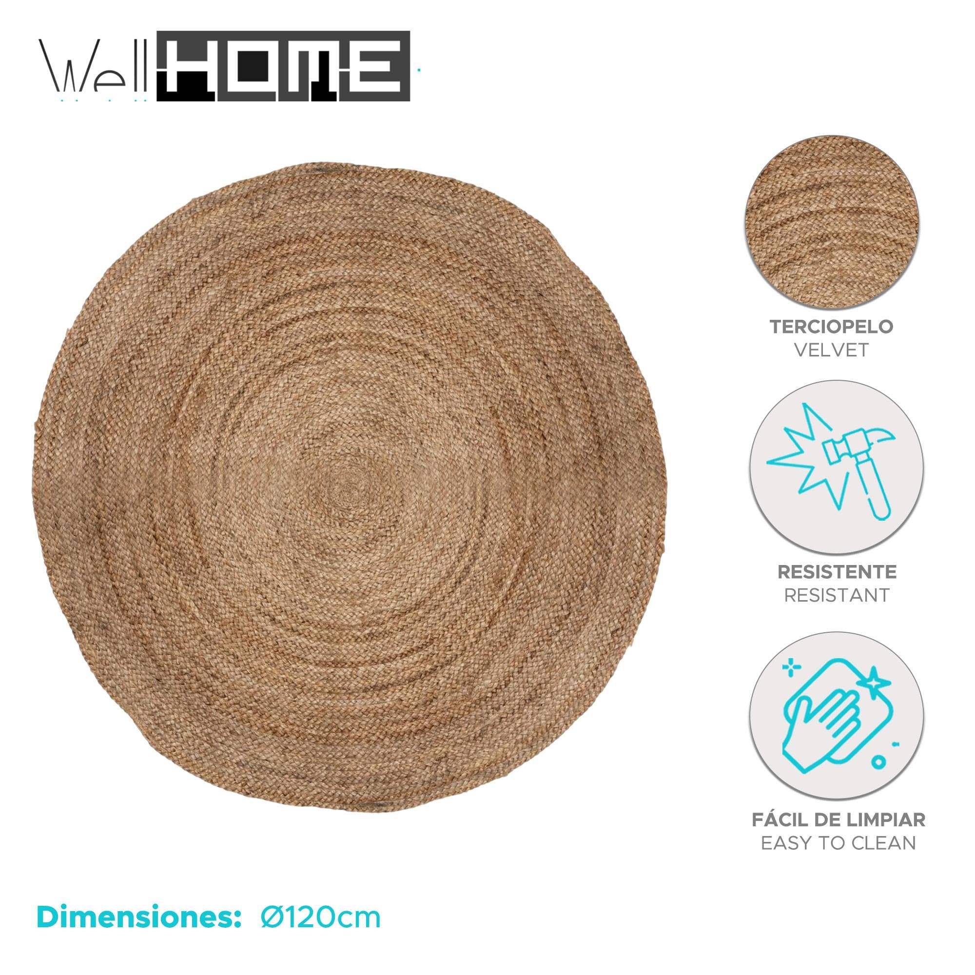 Well Home MOBILIARIO & DECORACIÓN Alfombra de Yute D.120 cm
