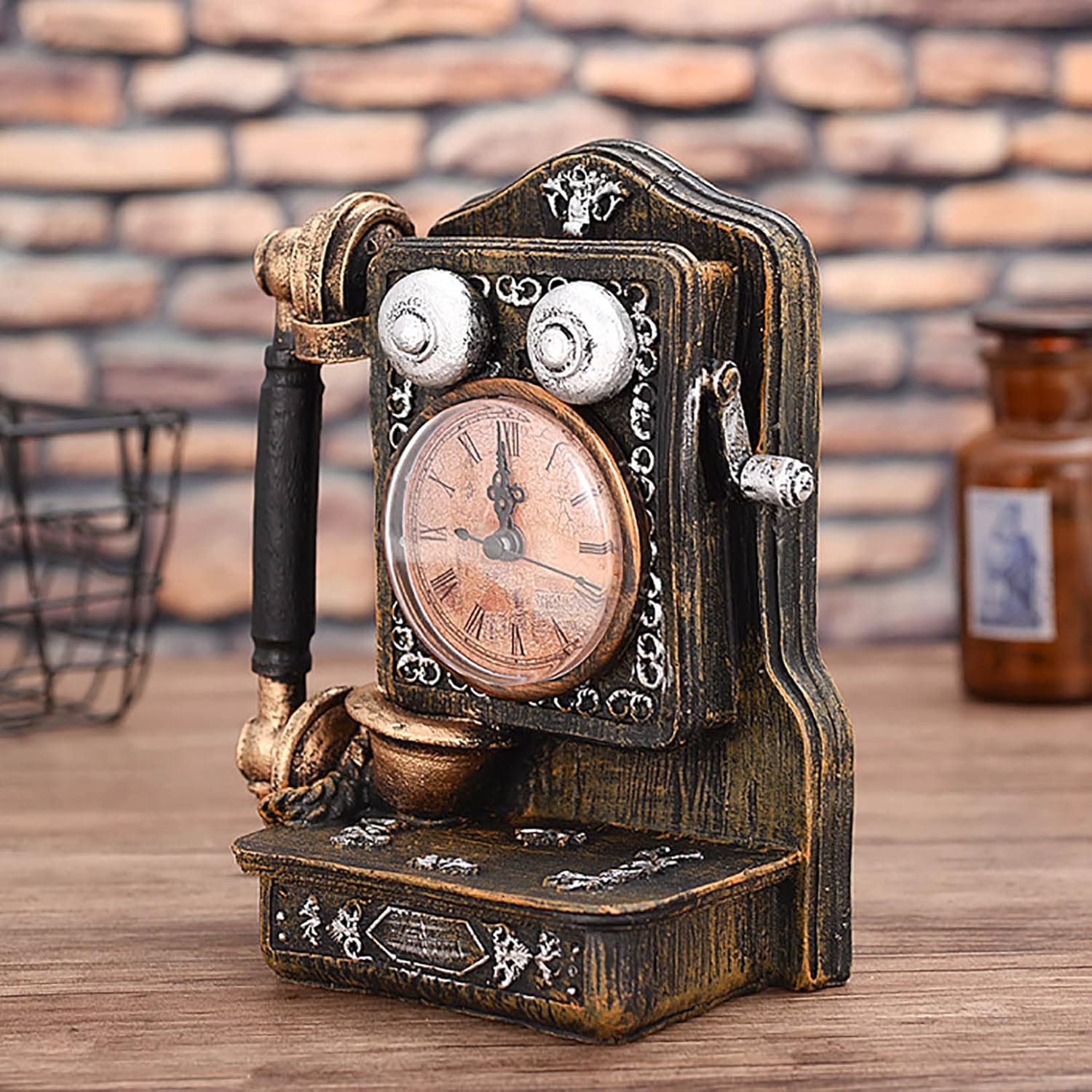 Antique Telephone Creative Retro Decorative Phone Iron Telephone Decorating Cafe Bar Window Decoration Home Decoration Props