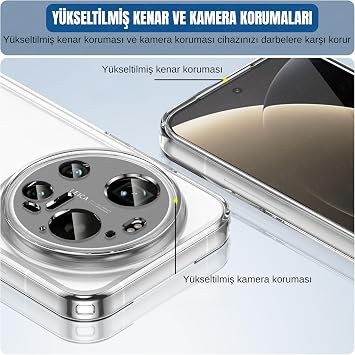 Ehr. Xiaomi 17 Ultra ile Uyumlu Kamera Korumalı Darbe Önleyici Ultra Slim Soft TPU Şeffaf Silikon Kılıf