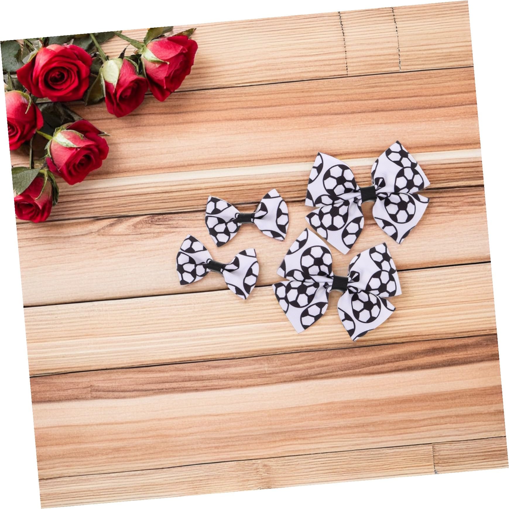 Pinces à Cheveux Nœud Football pour Filles, Lot 12 Pièces Noir Blanc