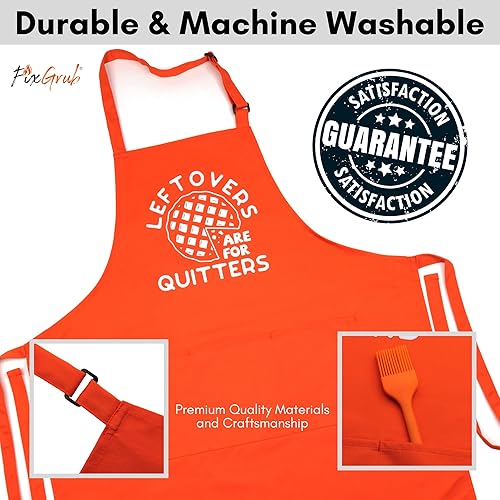 Miniatura 4 de Delantal divertido para hombres o mujeres, delantal para hornear, tres bolsillos y cepillo de repostería