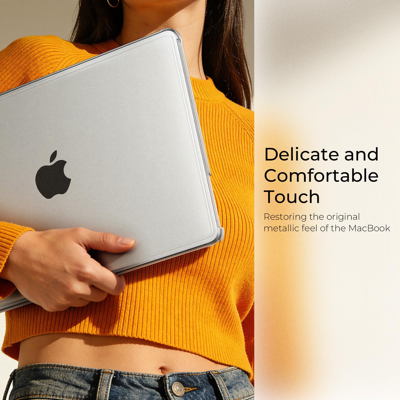 EooCoo Coque Macbook Air 13 Pouces M5 M4 M3 M2 2026 2025 2024 2022 Étui Rigide Clair Bords Anti-Fissures