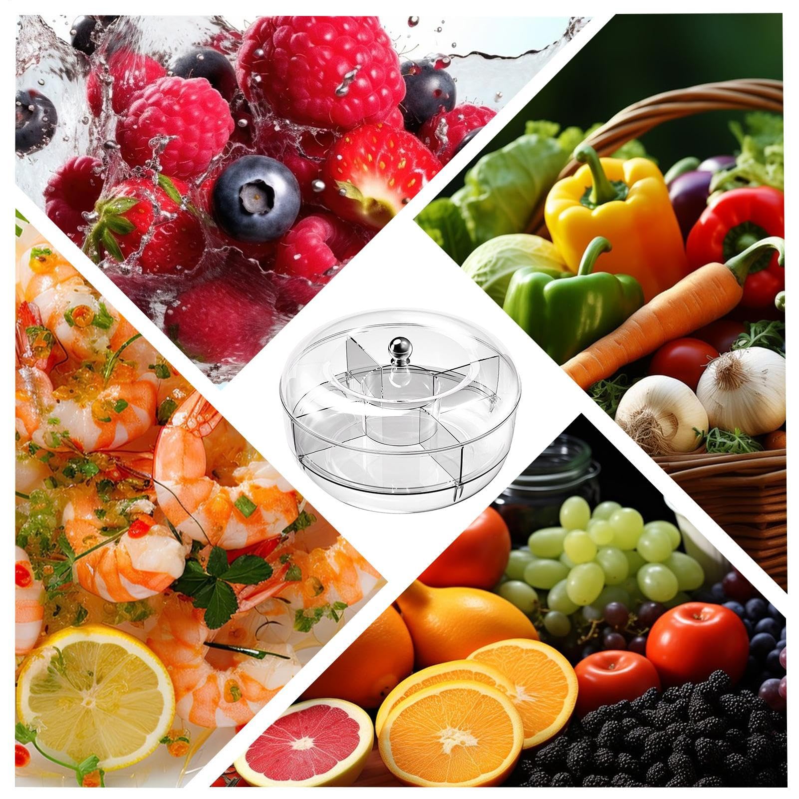 Plateau à goûter rotatif – Plateau à goûter rotatif divisé, récipient de