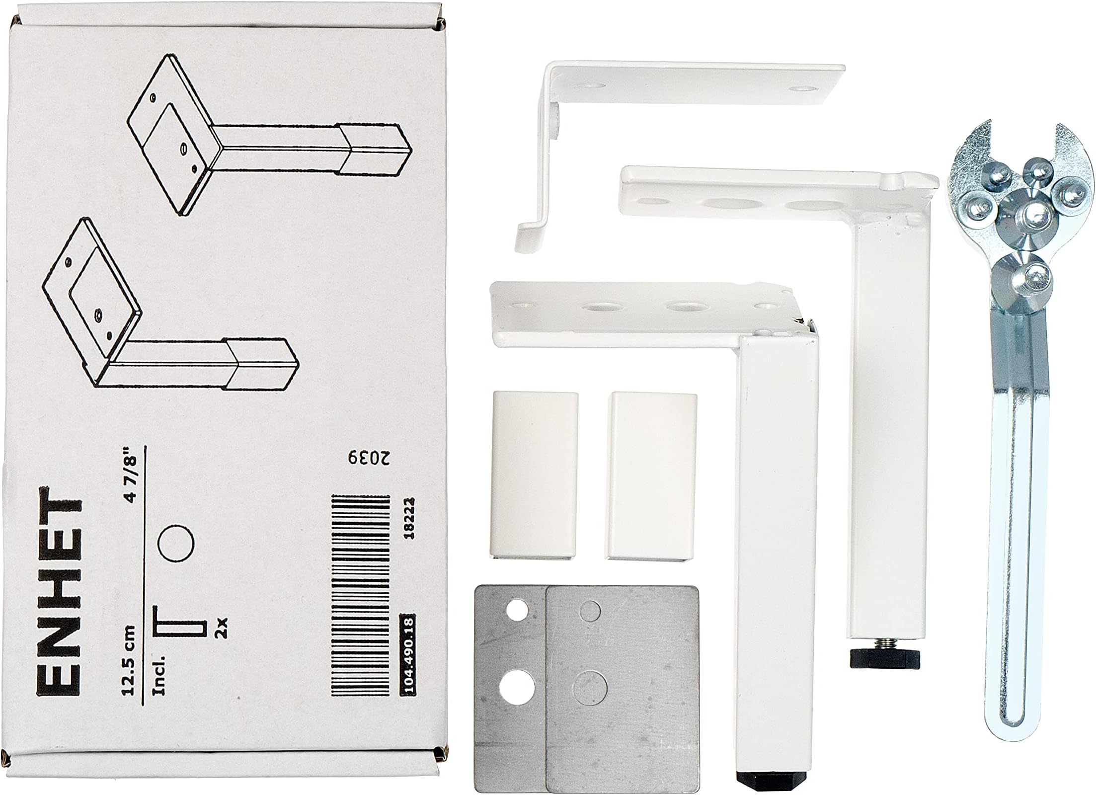 IkeaENHET Legs, For F-Cabinet, White, 12.5 Centimetres, 104.490.18 - Pack of 2
