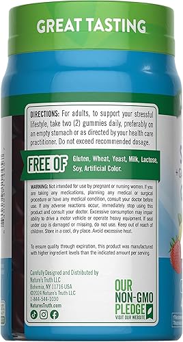 Miniatura 7 de Stress Away Gummies  48 unidades  con Gaba y L Theanine  Suplemento para aliviar el estrés sin OMG sin gluten  Sabor a fresa de limón  por Natures