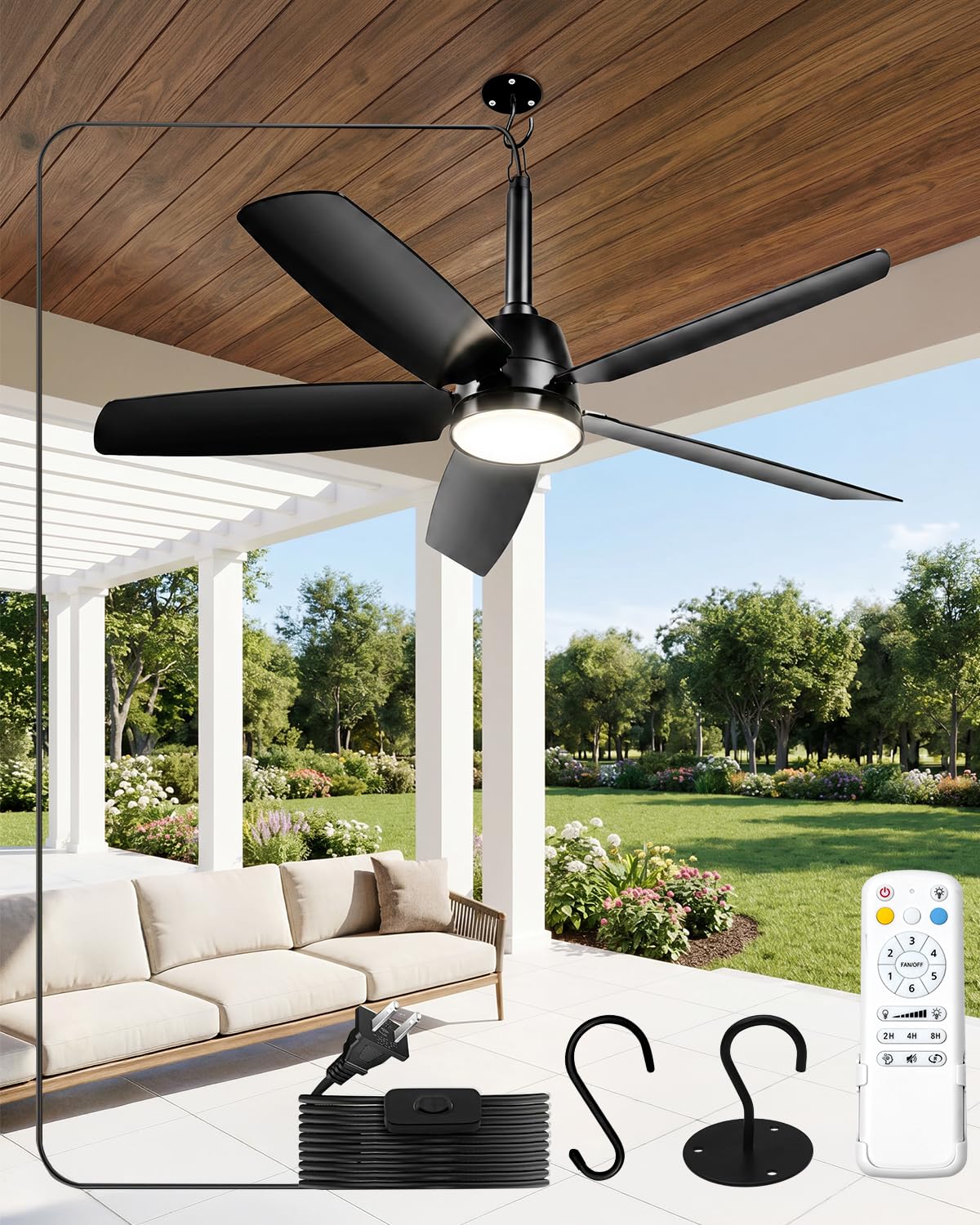 Photo 1 of NWOP 36 Inch Outdoor Ceiling Fan with Light