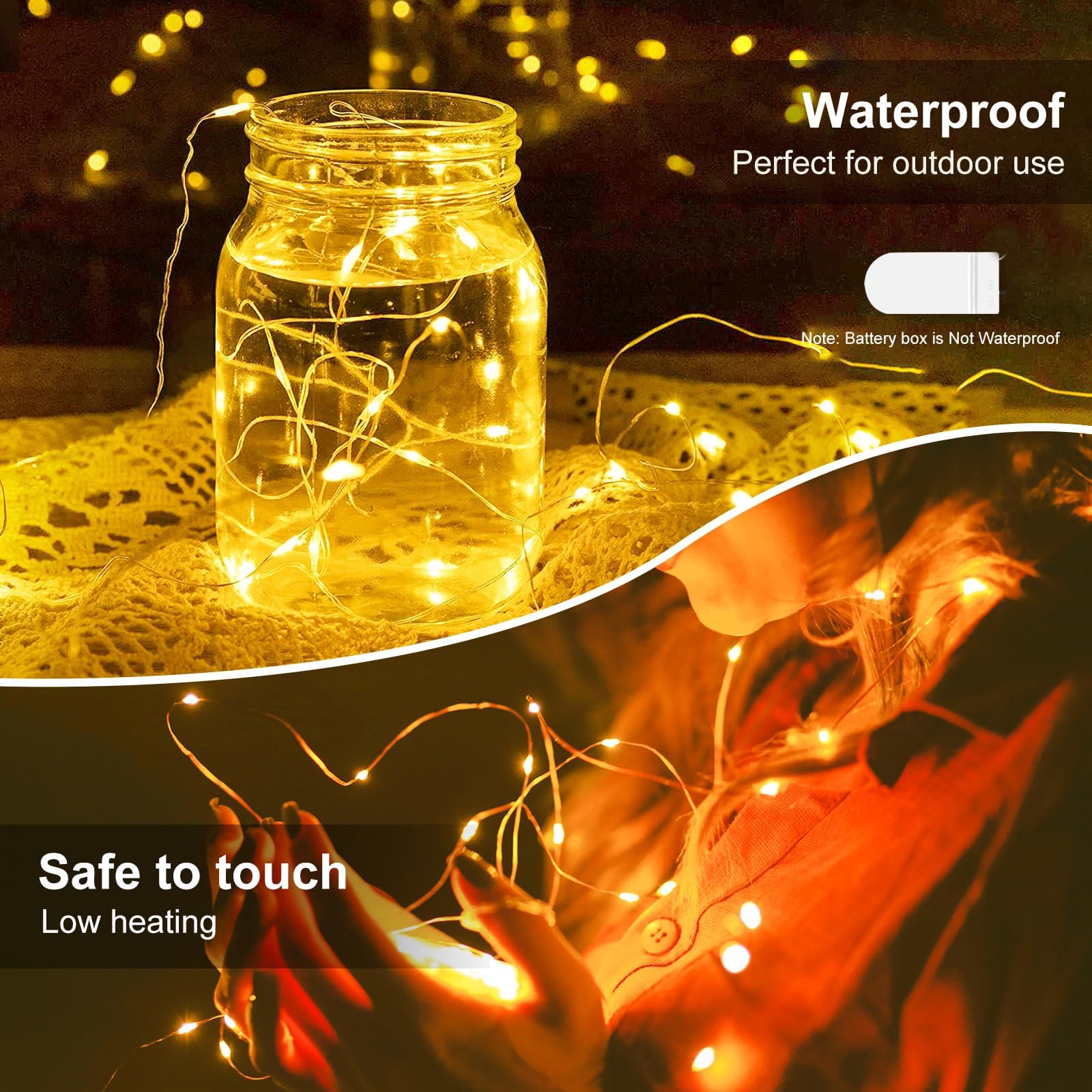 Kolpop Lot De 30 Guirlande Led à Pile, 2M 20 LED Petite Guirlande