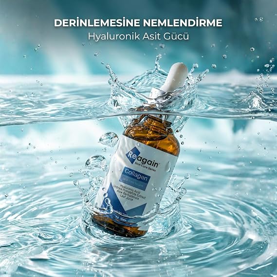 Kolajen Yüz ve Cilt Bakım Serumu - Yaşlanma Karşıtı ve Kırışıklık Karşıtı Yoğun Nemlendirici - Hyaluronik Asit, Wakame Yosun Özü, Aloe Vera 30 ml (1 fl.oz.)
