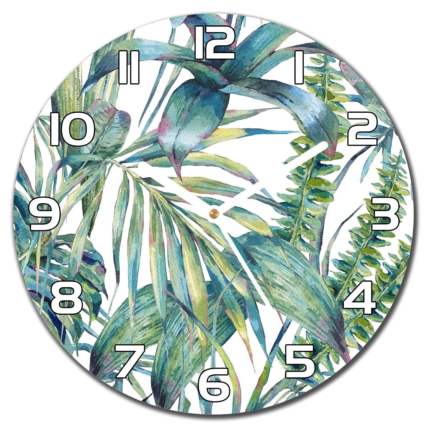 Horloge en verre silencieuse 30 cm aiguilles blanches lisibles pour cuisine