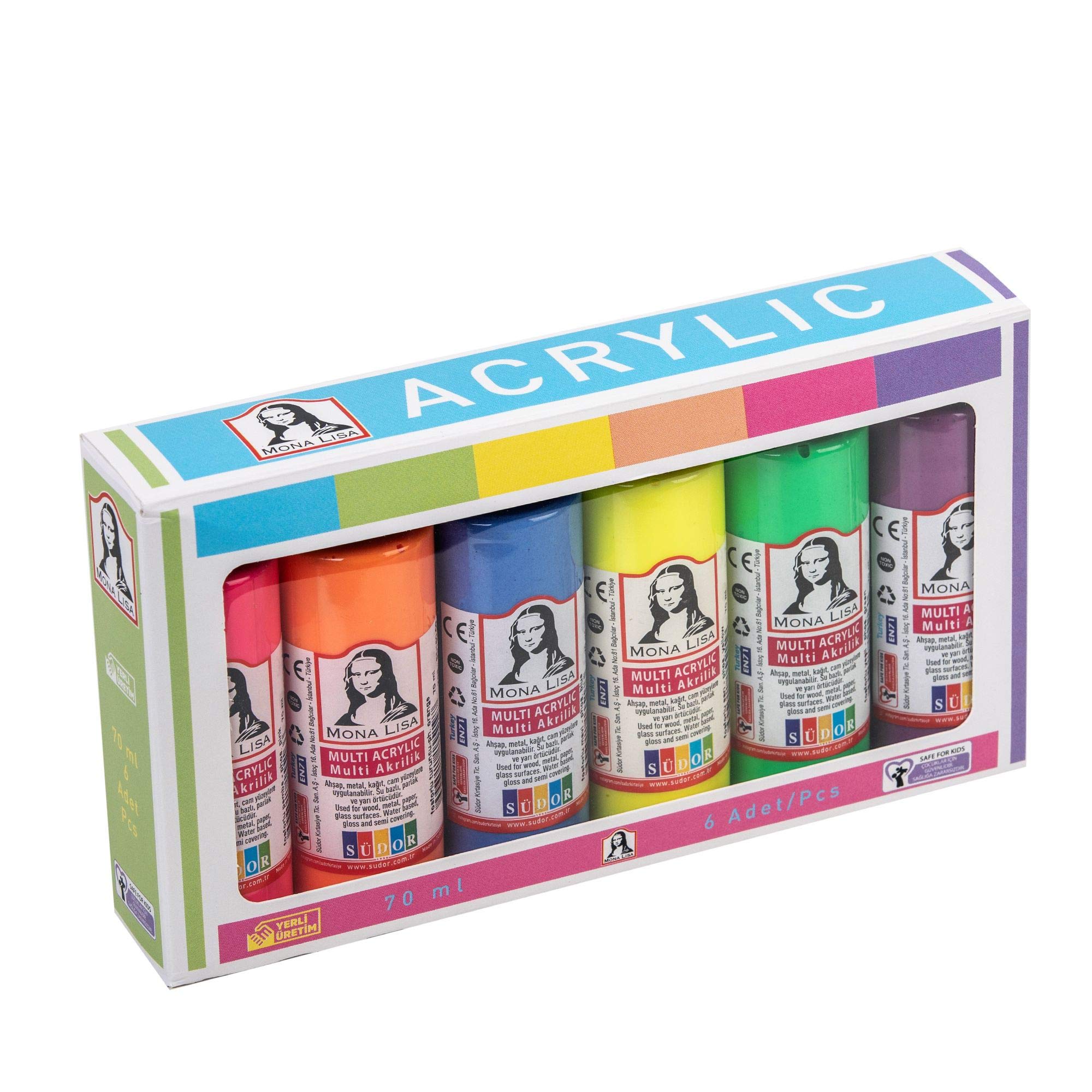 Sudor Monalisa Multi Akrilik Fosforlu Set 6x70 ml