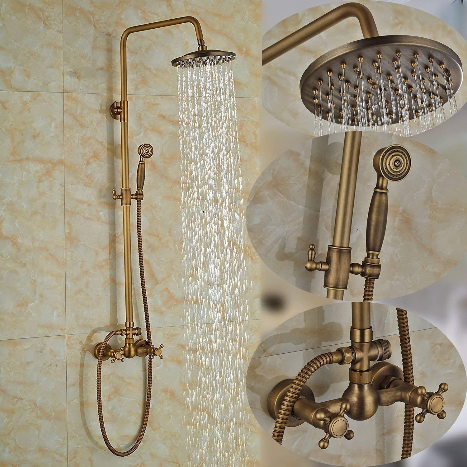 Ensemble de douche de salle de bain mural durable contre le calcaire
