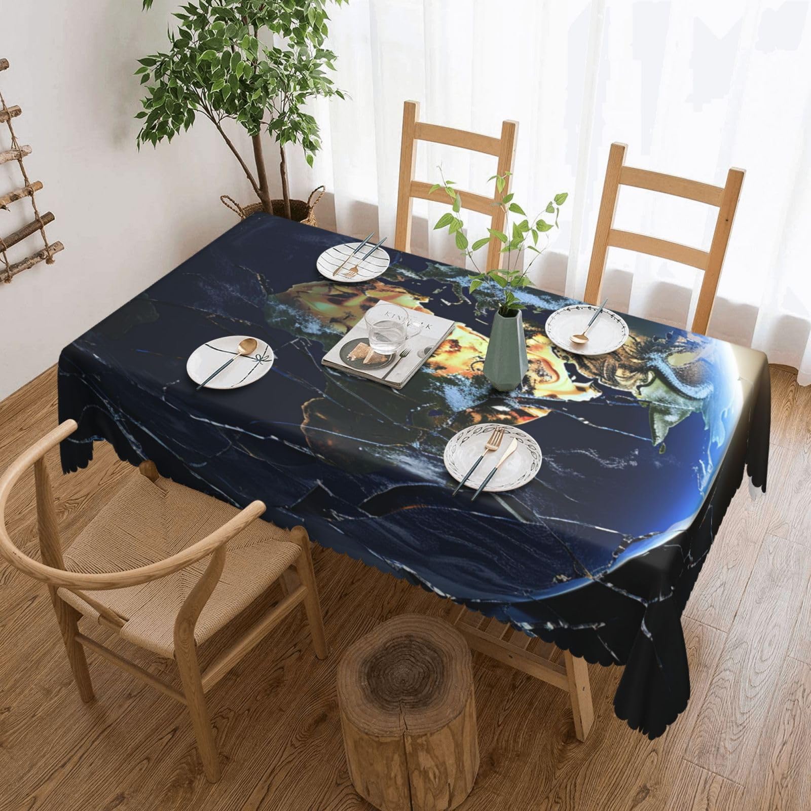 Nappe de cuisine et jardin imperméable 137 x 183 cm pour repas de fête en extérieur
