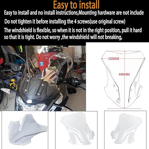 Miniatura 5 de Parabrisas de motocicleta a prueba de viento, protector de pantalla compatible con G310GS G 310GS G 310GS G 310 GS Accesorios 2017 2018 2019 2020
