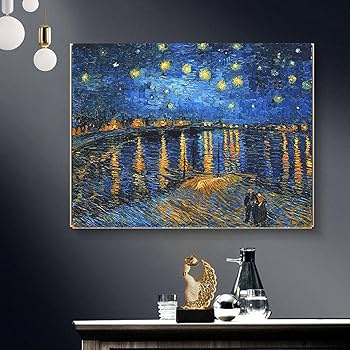 Amazon.co.jp: 有名な絵画ゴッホ星月夜キャンバス壁アート写真と