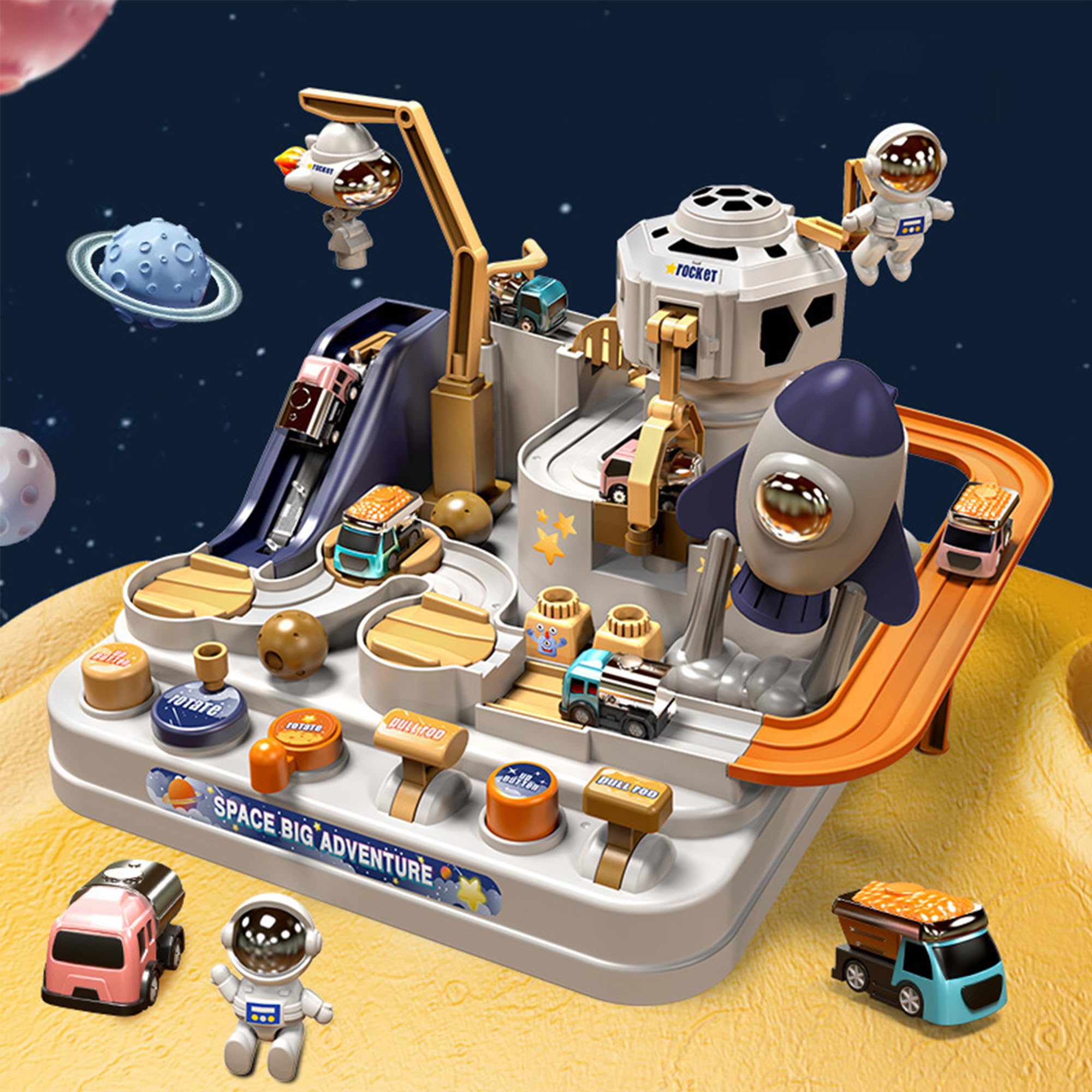 Circuit Voiture Enfant, Piste de Voiture Jouet, Jouets d'aventure en Voiture, Jouets Aventure Automobile Enfants avec 3 Voitures, Voiture Cadeau pour Enfant Garçon Fille 3 4 5 6 Ans