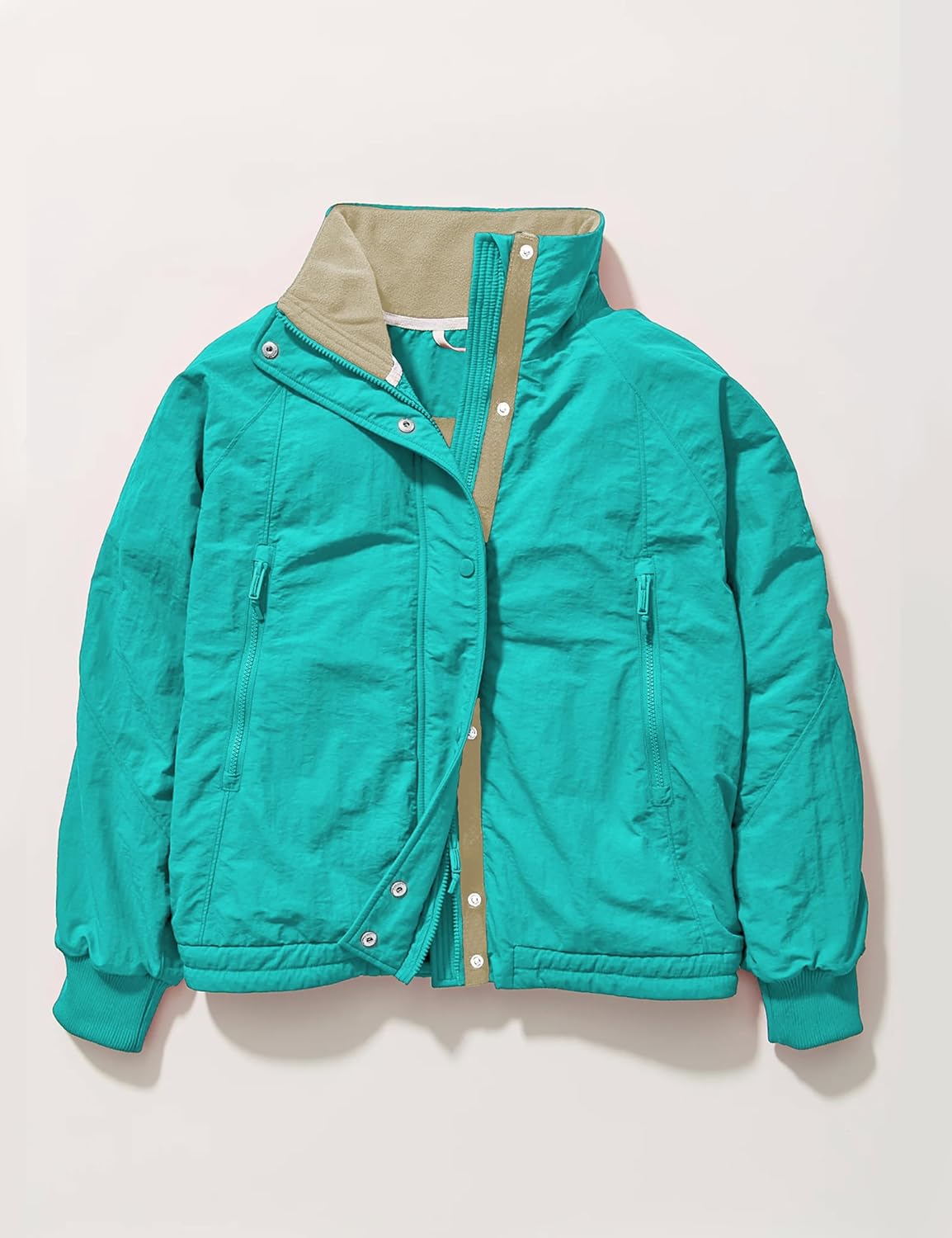 Womens Windproof Outdoor Jacket Fleece Lined Zip Up Lightweight Coat with pockets Fall Travel Casual Wear - Image 4