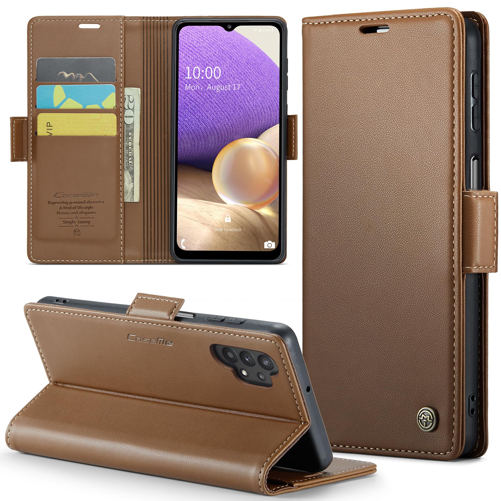 Samsung Galaxy A32 5G/M32 5G Wallet Case with [RFID Blocking] Card Holder Magnetic Kickstand,Leather Flip Protective Case Wallet for Samsung Galaxy