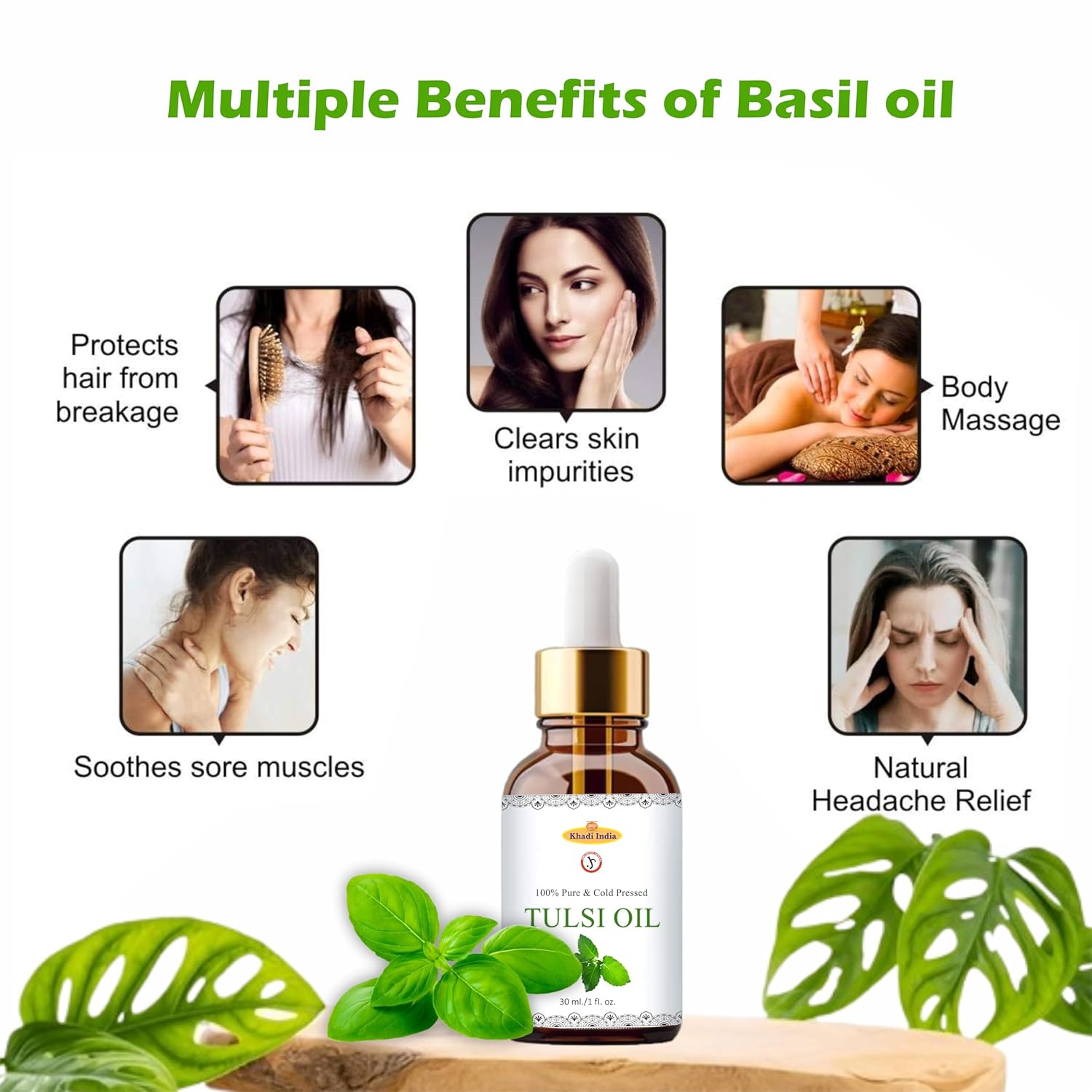 Khadi Pure Coldpressed Tulsi Oil, 30 ML Khadi Pure Coldpressed Tulsi Oil, 30 ML