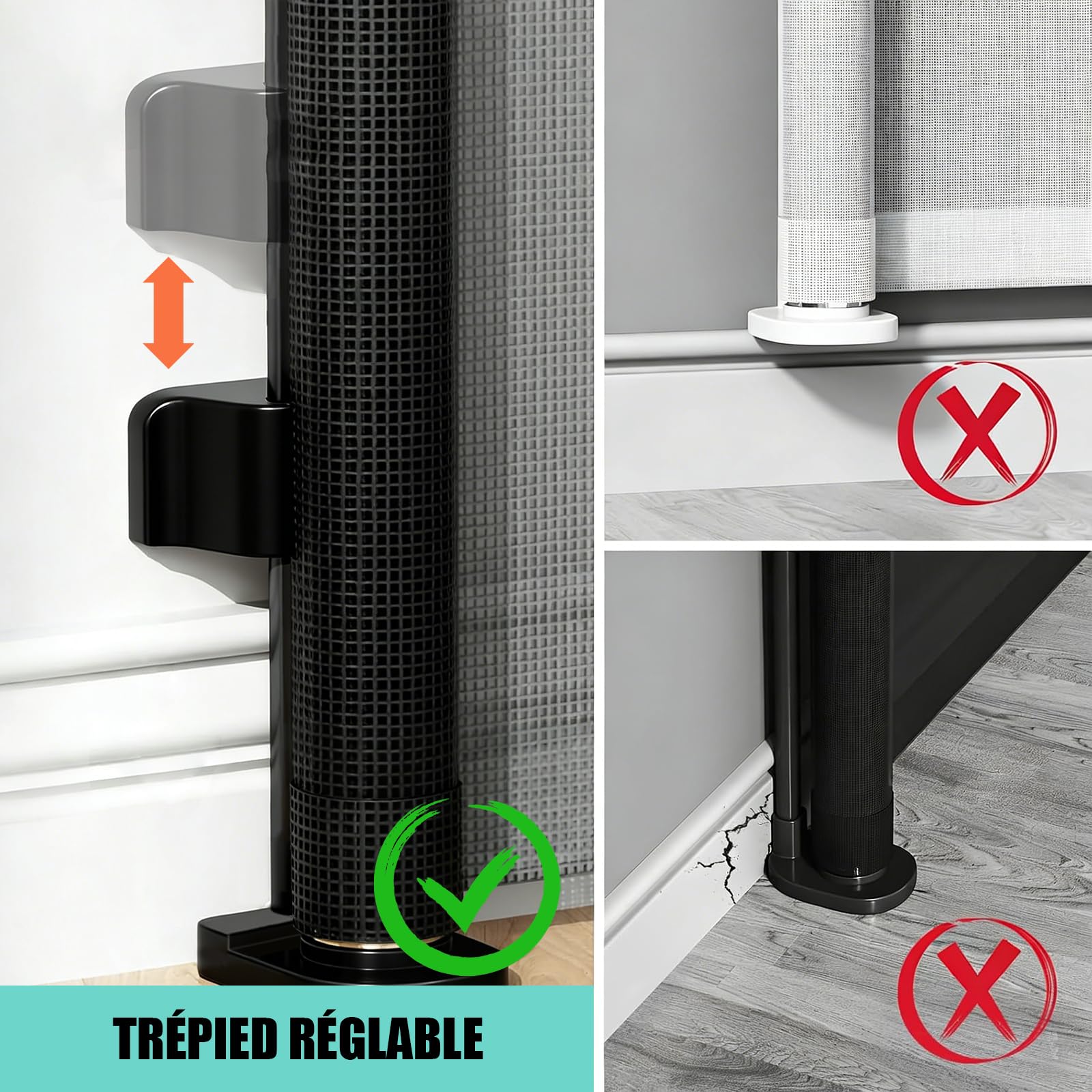 Barrière Sécurité Enfant Rétractable, Barrière Escalier et Porte | Ouverture d'une Seule Main, Installation Facile, Largeur 0-180 cm pour une Protection Flexible