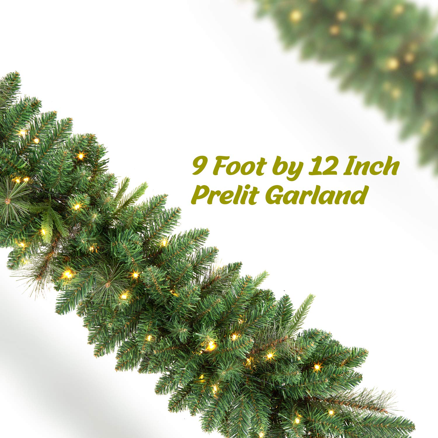 クリスマスガーランド　50㎝ Amazon.co.jp: LIFEFAIR クリスマスガーランド 9フィート x 12インチ
