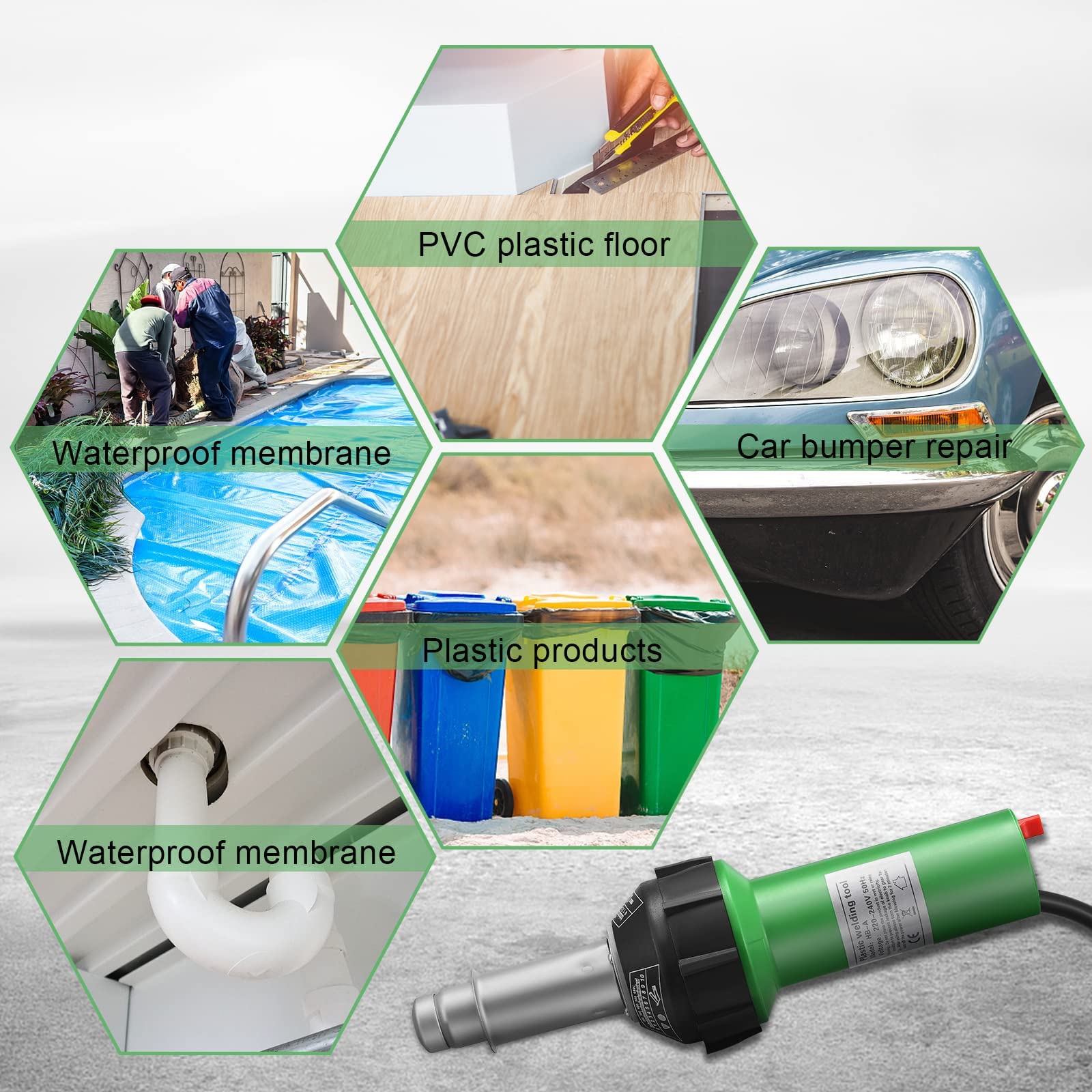 Inteligentna automatyczna zgrzewarka do tworzyw sztucznych z chłodzeniem, pistolet na gorące powietrze do jednowarstwowych pokryć dachowych TPO/PVC, plandeki i banery do spawania opalarka