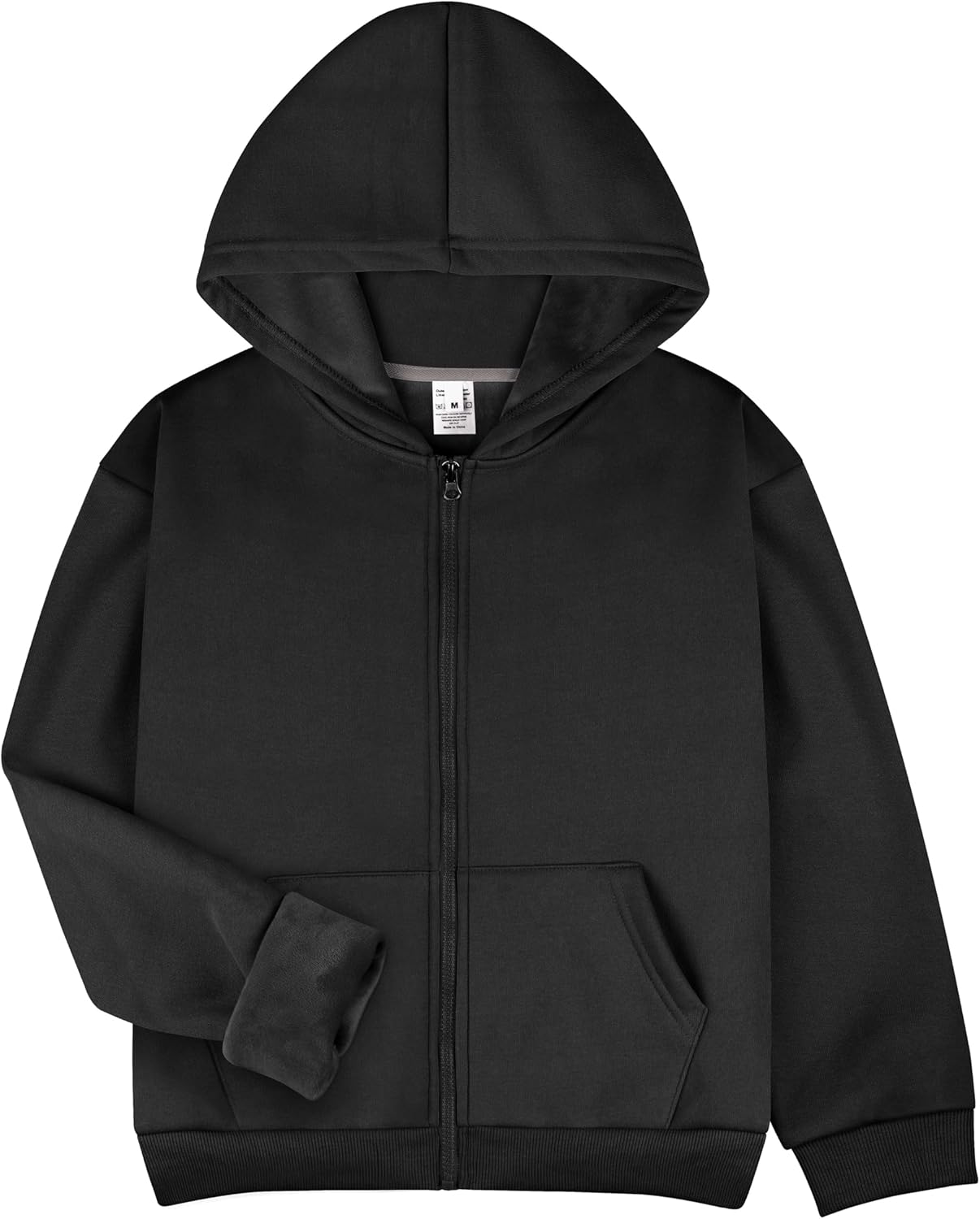 BIG ELEPHANT Kids' Fleece Lined Zip Up Hoodie – Warm Boys' Winter Jacket with Kangaroo Pockets, Soft Cotton School Sweatshirt