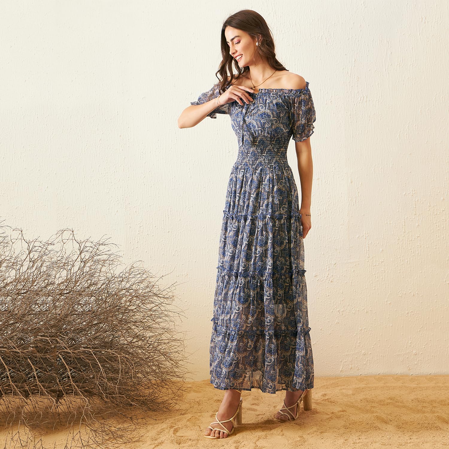 Rare Women's Regular Fit Dress (Ep7546D_Blue S)