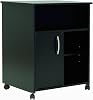 South Shore 1-Door Printer Stand with Storage on Wheels, Pure Black 7270691