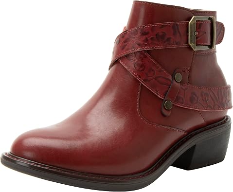Alegria Womens Millie Leather Ankle Western Fashion Boots