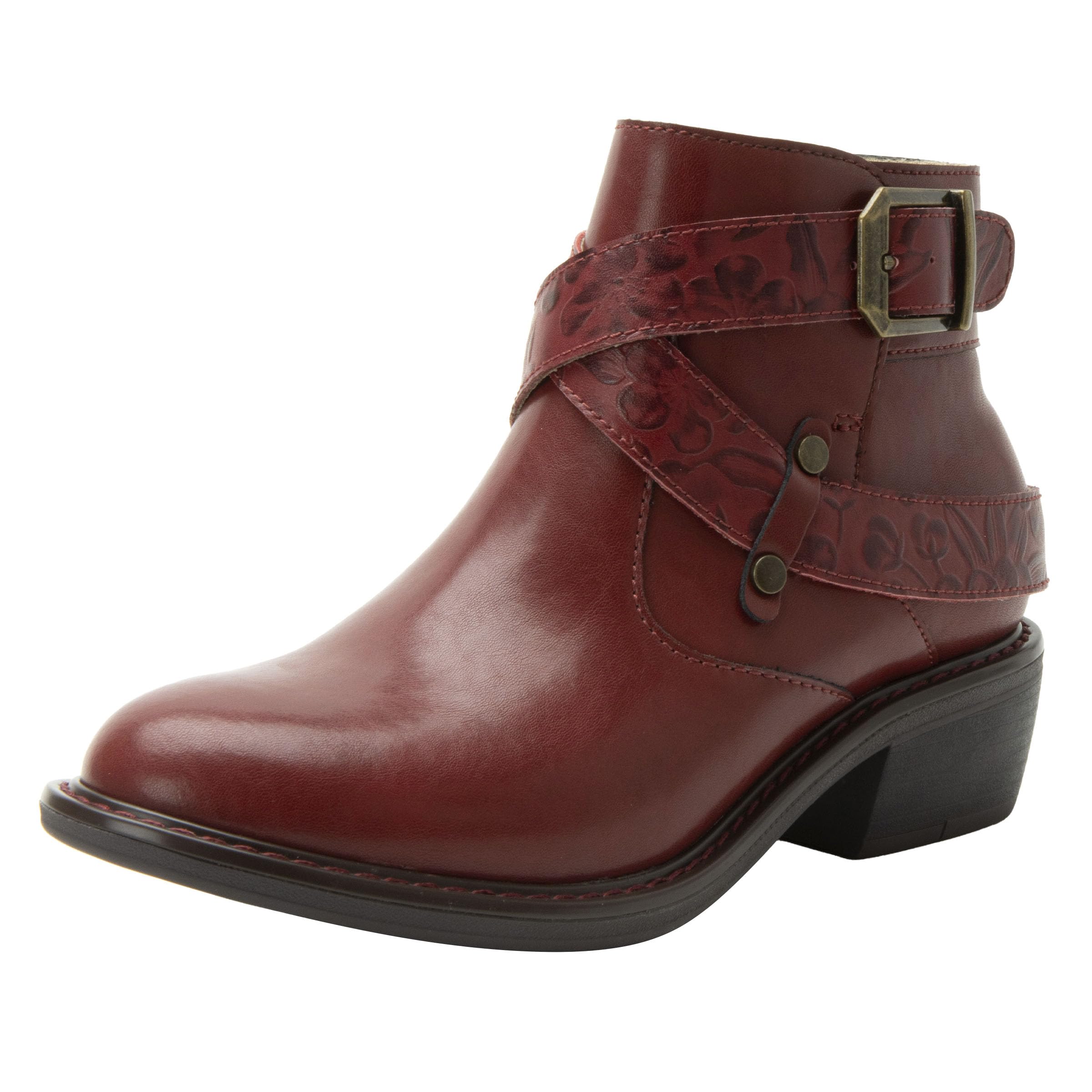 Alegria Womens Millie Leather Ankle Western Fashion Boots