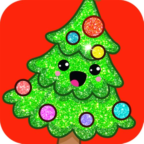 Rainbow Glitter Coloring Book Christmas