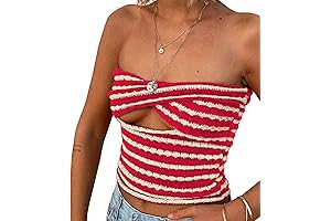 Saucy Red and White Striped Tube Top
