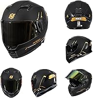 Vista 3 de HAX Force - Casco de cara completa aerodinámico para motos y e-bikes certificado DOT y ECE - Visor doble mejorado, talla adulto, listo para Pinlock
