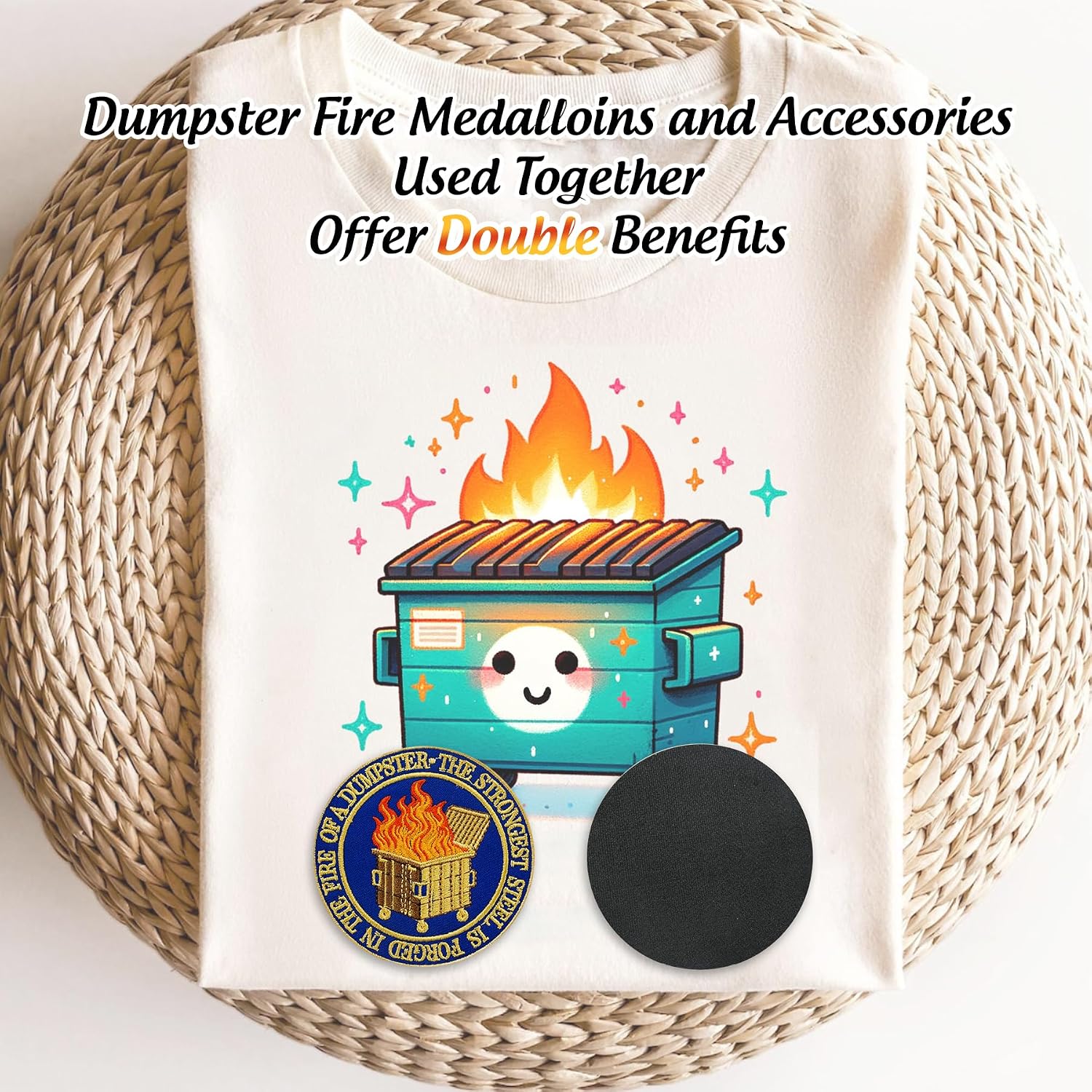 Original Dumpster Fire Tactical Patch - Strong Steel Mini Dumpster Fire Embroidered Patch - Hilarious Desk Accessories for Work - Coworker Go Away lron-On Patch - Inspirational Gifts for Men Women image 5