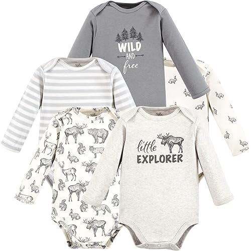 Touched by Nature Unisex Baby Organic Cotton Long-sleeve Bodysuits