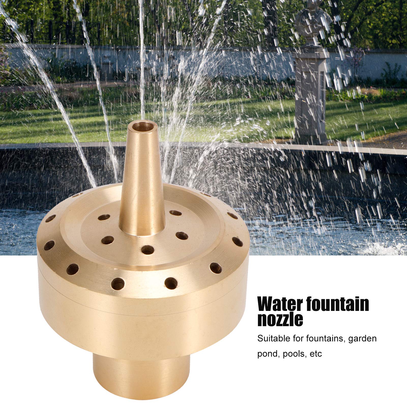 Boquilla Flor De Agua Para Fuentes De Jardín - Acero Inoxidable, Rosca 1", Efecto Relajante