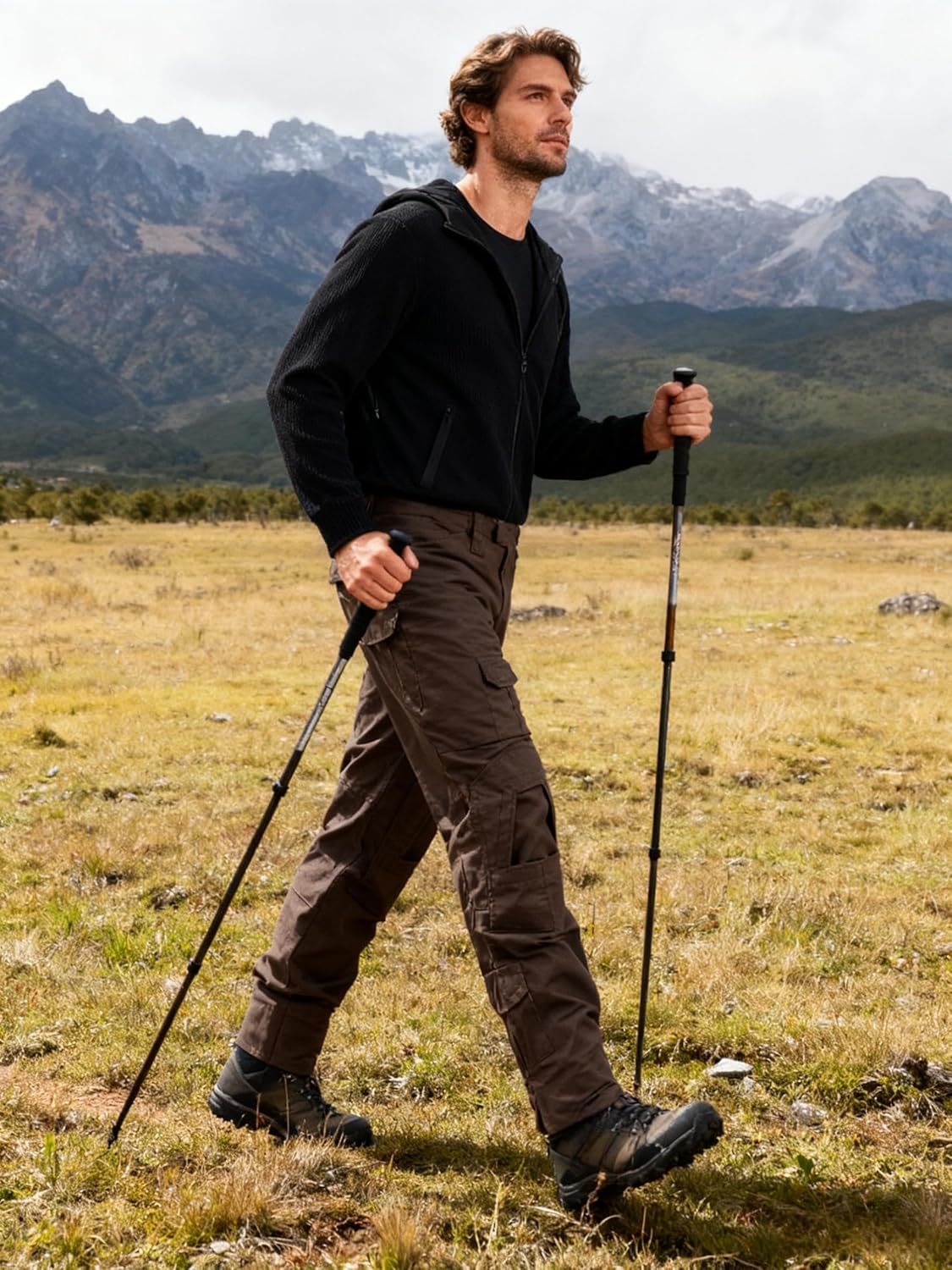 Tactical Camo Cargo Pants for Men - Outdoor Hiking Ripstop Work Pants with Multi Pockets - No Belt, No Kneepad