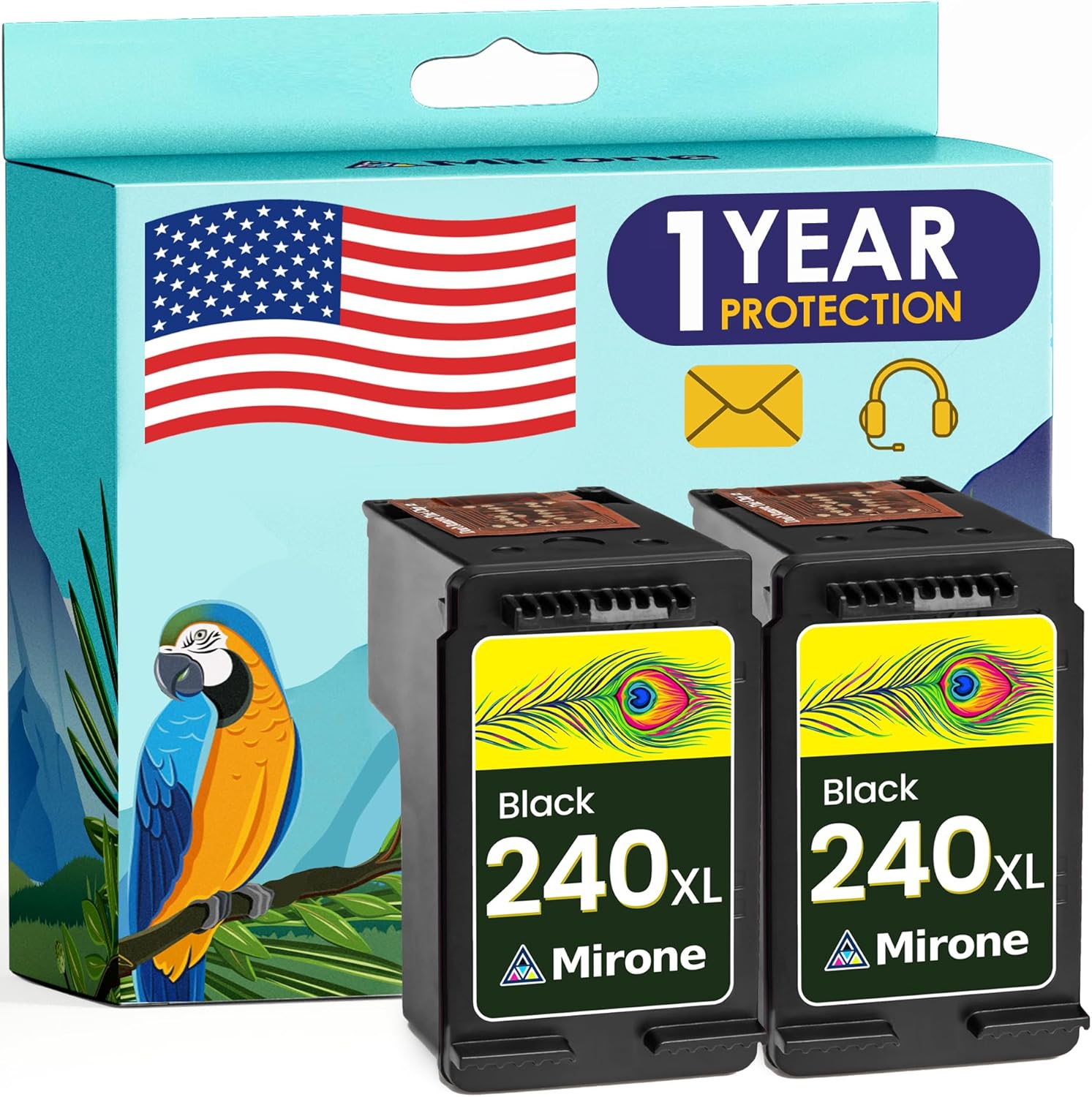 Mirone Remanufactured Ink Cartridges Replacement for Canon 240xl Combo Pack for Cannon 240 Printer Ink Cartridge for Canon MG3600 Cartridges Black Pixma MG3620 PG 240xl Cartridge 2bk