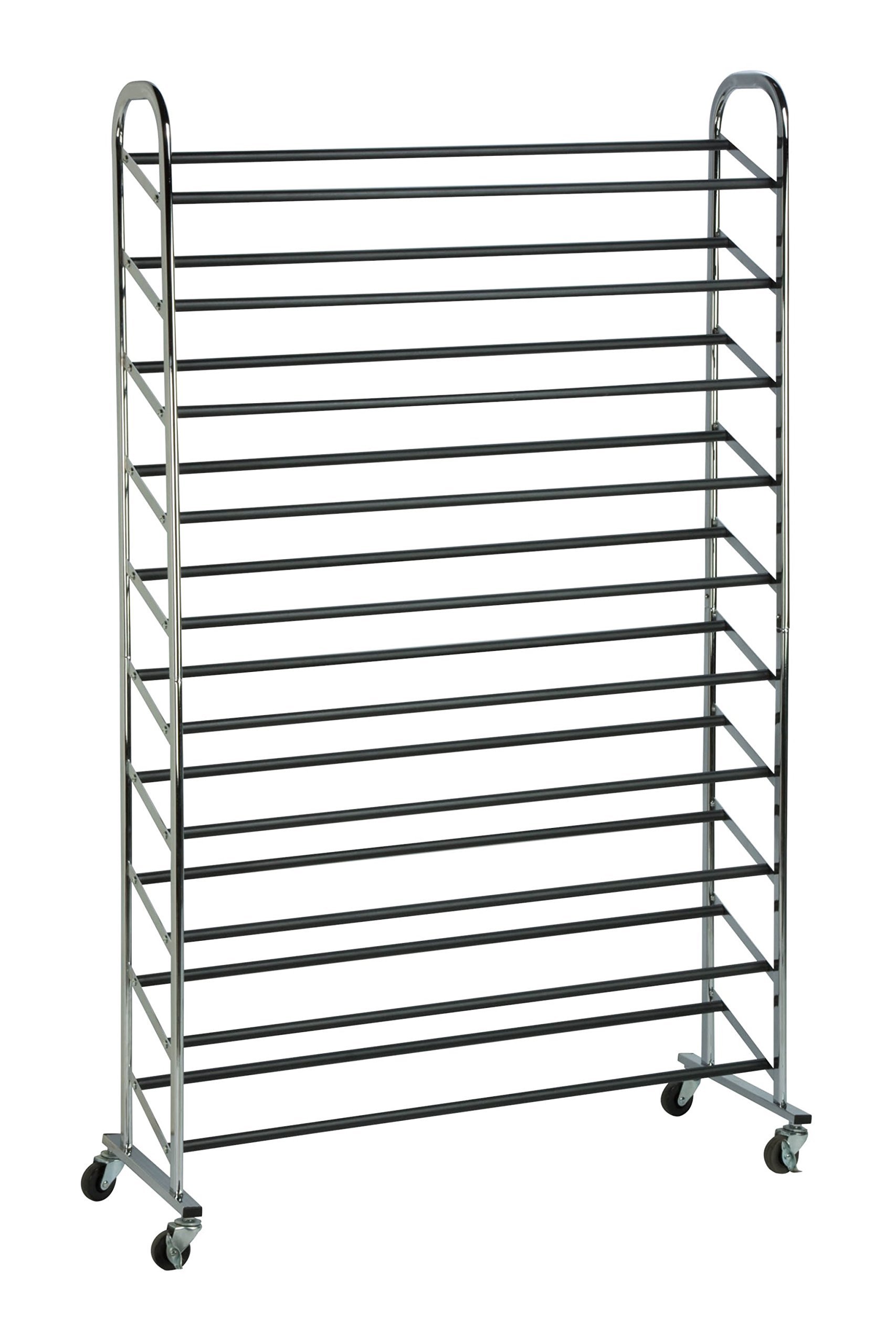 Buy HoneyCanDo 30 Pair Chrome Rolling Shoe Tower SHO02990 Silver