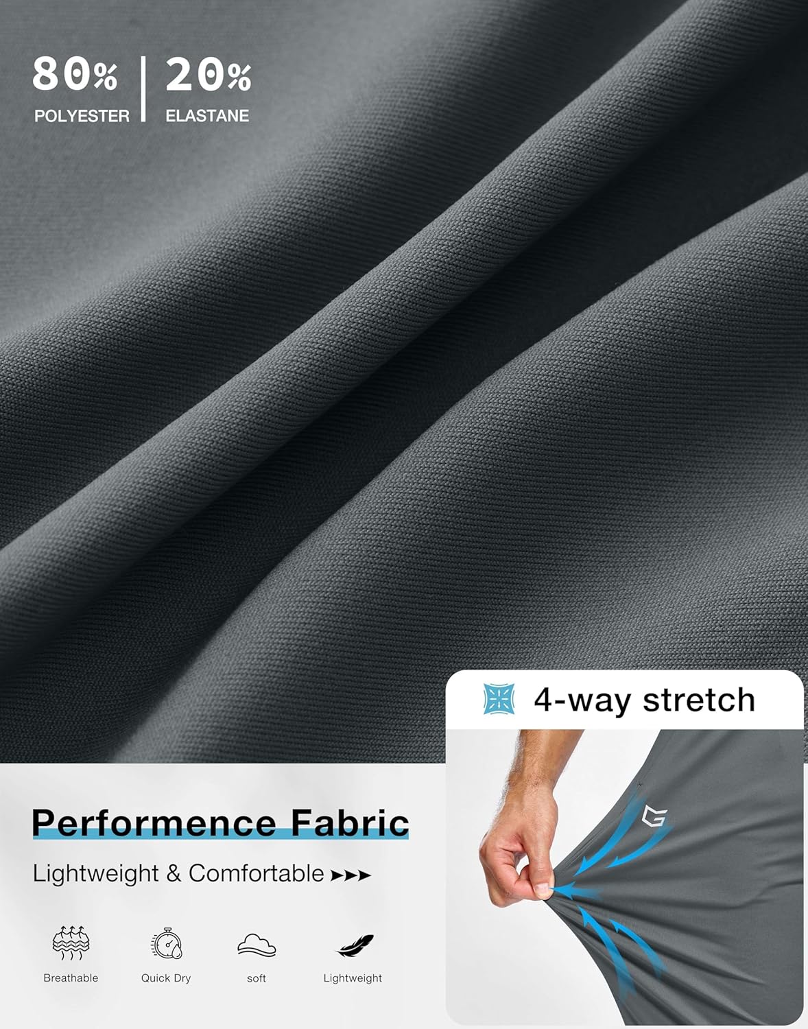 G Gradual Men's Sweatpants with Pockets Lightweight Workout Athletic Track Pants Stretch Gym Running Jogging Joggers for Men - Image 5