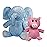 YOTTOY Mo Willems Collection | Pair of Elephant & Piggie Soft Stuffed Animal Plush Toys - 7 & 5 Sitting