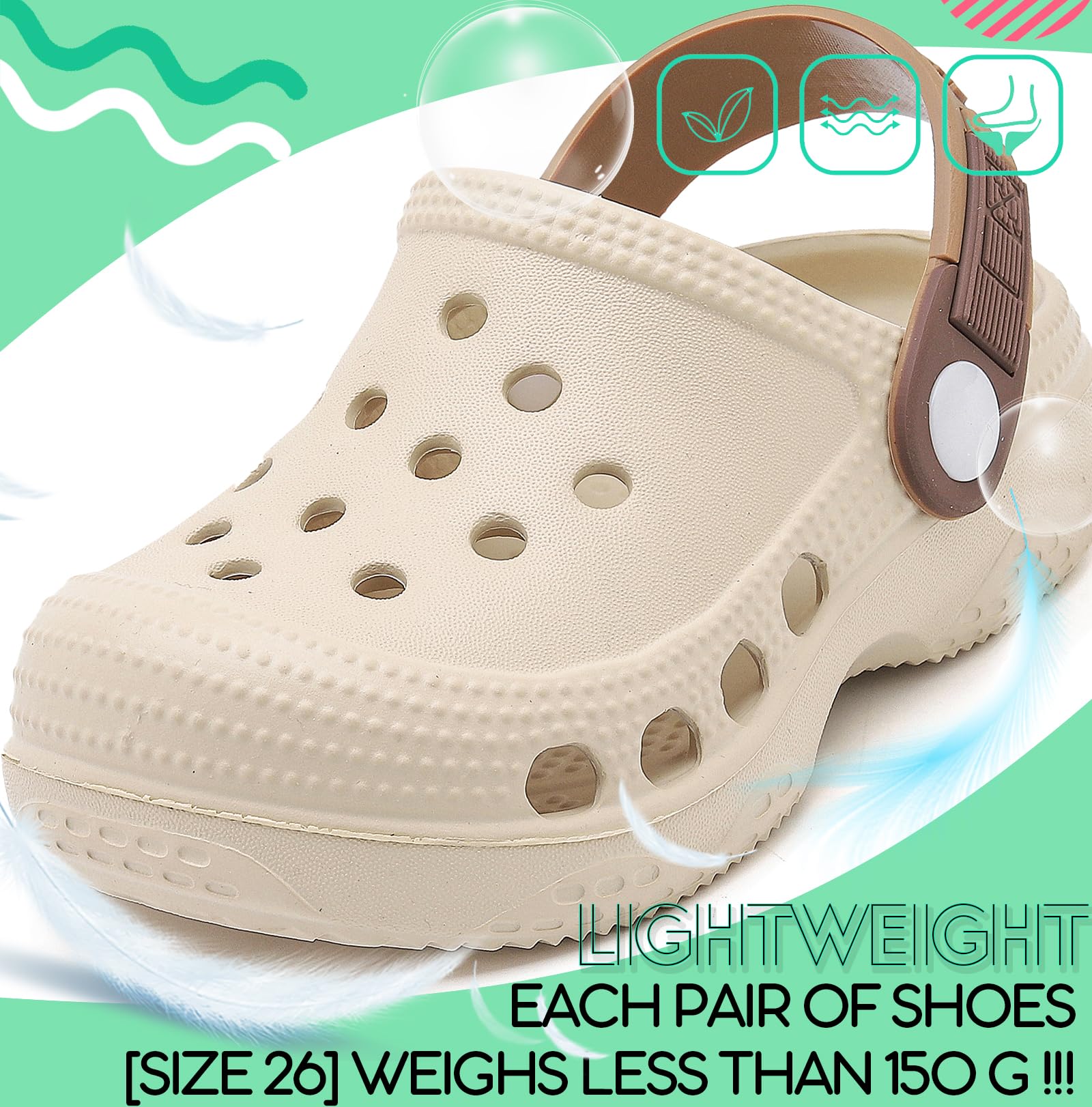 Unisex Kinder Eva Clogs Leichte Gartenclogs für Jungen und Mädchen gr.21-31