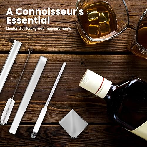 Miniatura 5 de Kit de medidor de alcohol hidrómetro, hidrómetro de alcohol 0-200 a prueba y tralle con tarro de prueba de hidrómetro, probador de hidrómetro a