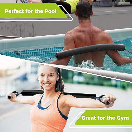 Miniatura 3 de Aqua Leisure Banda de resistencia dinámica para fitness, ejercicio acuático, entrenamiento en la piscina, fideos de fitness, longitud 34 pulgadas