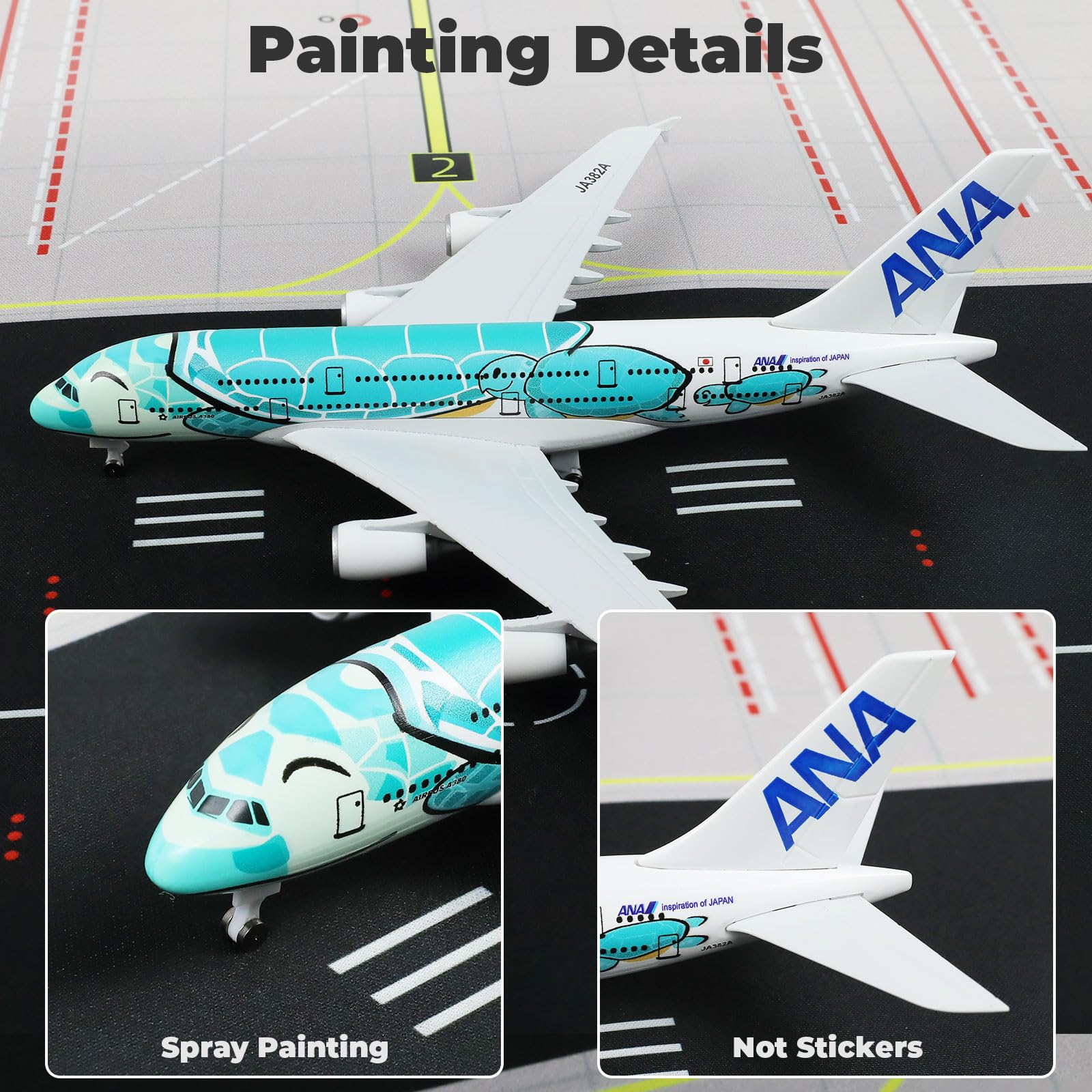 Amazon.co.jp: QIYUMOKE A380 1/300 ANA 緑色海亀塗装 金属製 ダイ